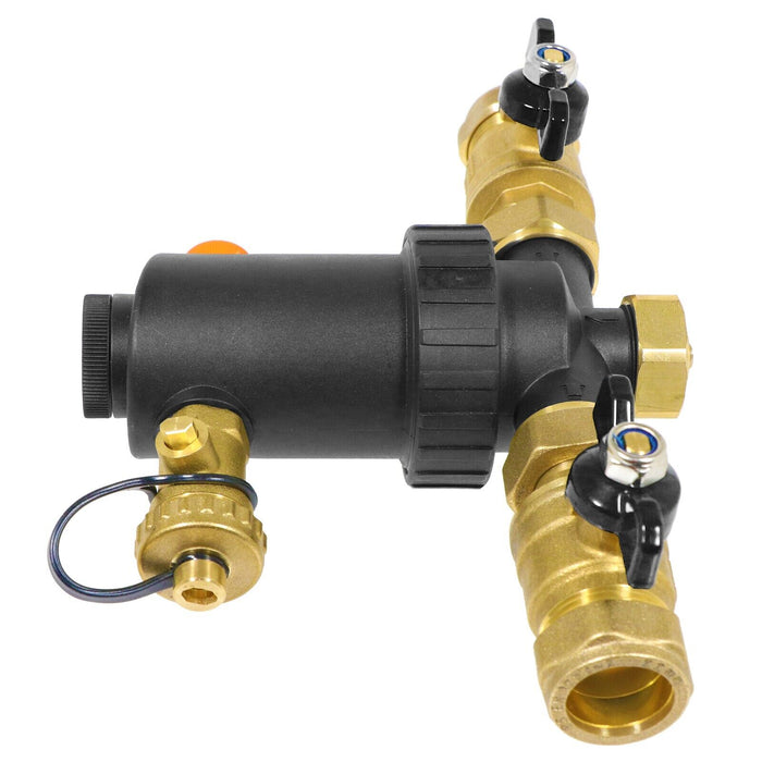 Boiler Filter 22mm Inline Magnetic Mini Central Heating Compression Pipe Valve