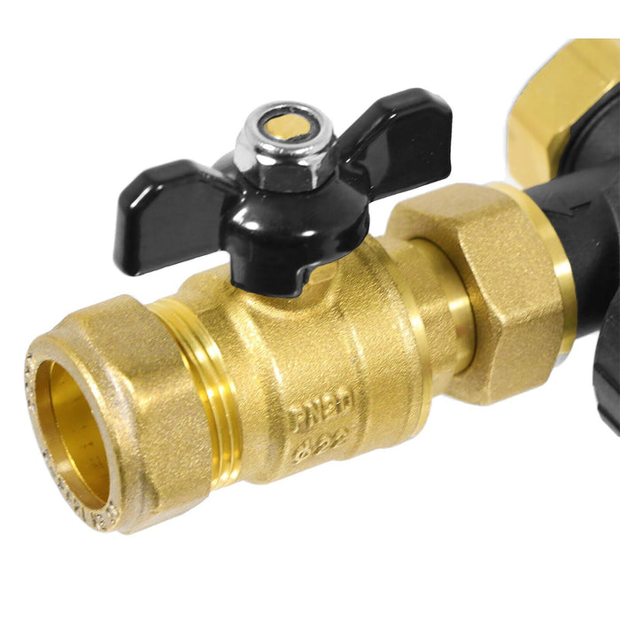 Boiler Filter 22mm Inline Magnetic Mini Central Heating Compression Pipe Valve