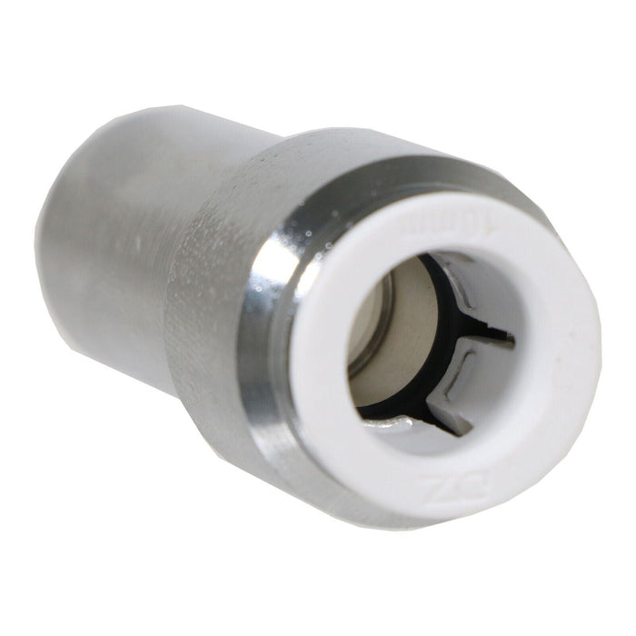 Radiator Valve 15mm x 10mm Pushfit Chrome Speed Fit Reducing Straight Compression Stem (Pack of 4)