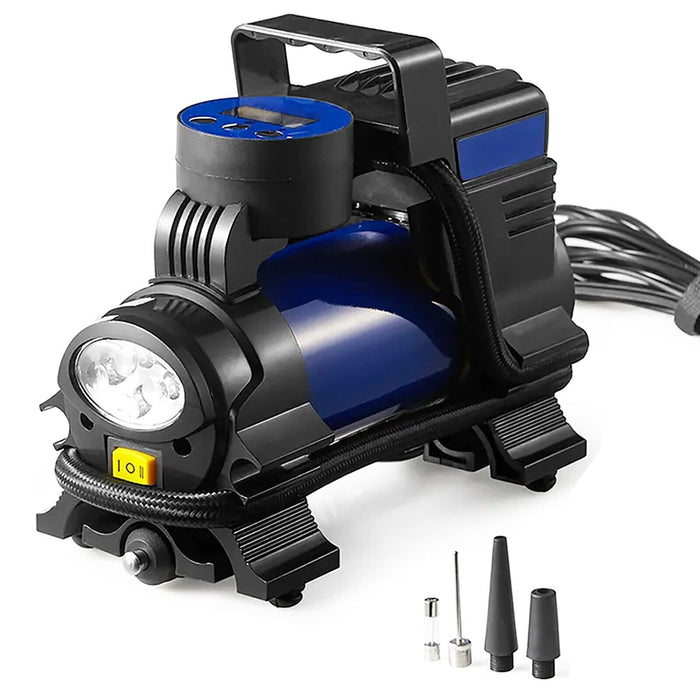Digital Tyre Inflator 12V Car Bike Van Motorcycle Portable LED Air Compressor Pump (with Carry Bag)