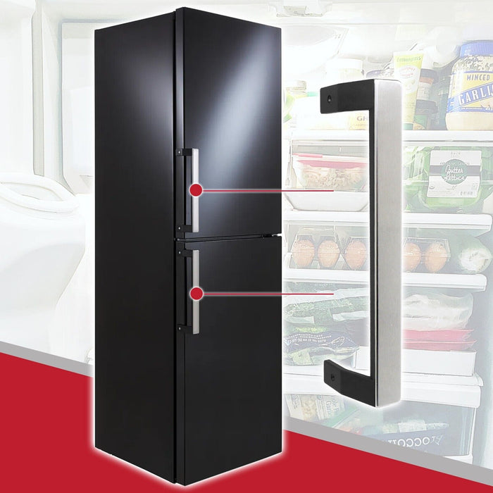 Door Handle Grab Bar for Beko CFP169 FFP167 Fridge Freezer 5907610700 (Silver / Black, 330mm)