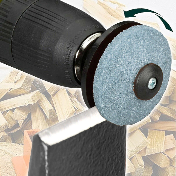 Log Splitter 1.5KG 8" Wood Splitting Chisel Wedge + Drill Blade Sharpener Attachment Kit