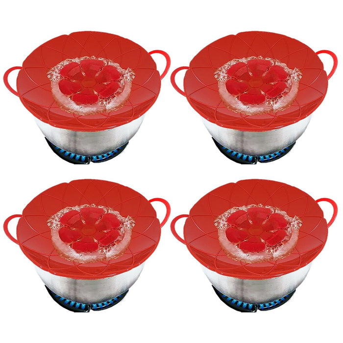 Pan Lid Spill Stopper Silicone Saucepan Pot Steamer Cover Anti Boiling Overflow Guards (Pack of 4)