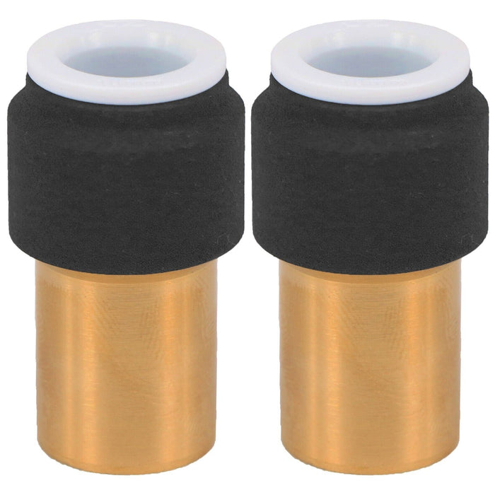 Radiator Valve 15mm x 10mm Black Pushfit Reducing Straight Speed Fit Compression Stem Valves (Pack of 2)