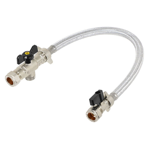 Combi Boiler Filling Loop Straight Part L Compliant Central Heating Lever Check Valve (15mm x 15mm)