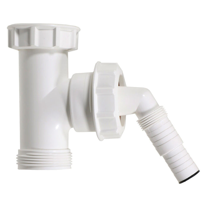 Appliance Trap Adaptor 40mm 1 1/2" Washing Machine Dishwasher Waste Pipe Tee + Clip Kit