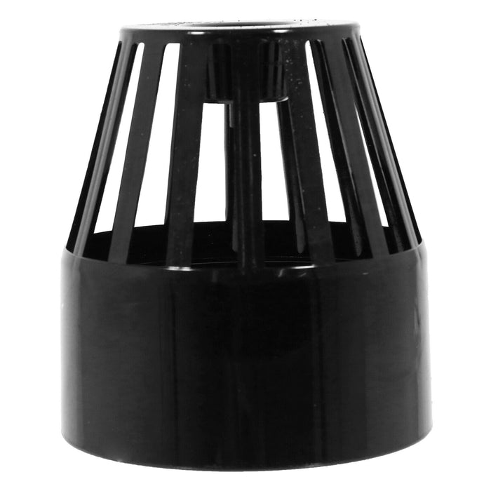 110mm Vent Terminal Soil Pipe Drain Stack System Ring Seal Bird Roof Cage (Black)