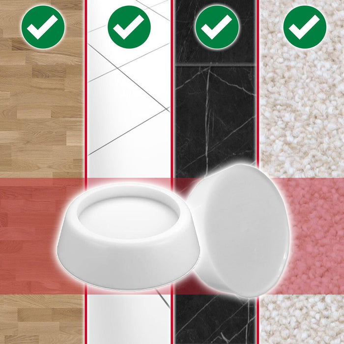 Anti Vibration Rubber Feet Appliance Furniture Non Slip Shock Absorber Pads (White, Pack of 4)