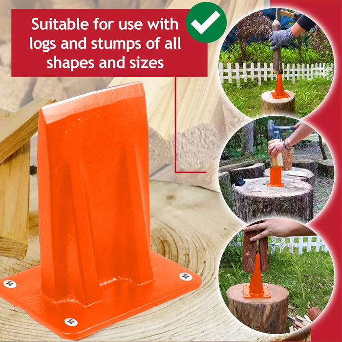 Kindling Splitter Lump Hammer Log Firewood Splitting Heavy Duty Mounted Wood Timber Chisel Wedge Kit