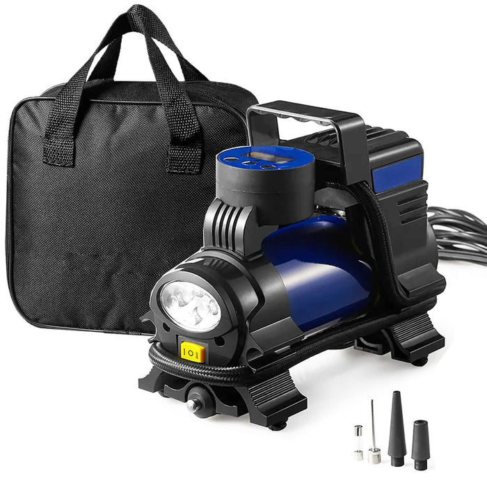 Digital Tyre Inflator 12V Car Bike Van Motorcycle Portable LED Air Compressor Pump (with Carry Bag)