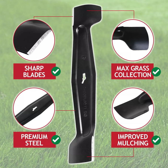 Metal Blade 35cm + Drive Belt for MacAllister MEB 1335K MLM 1300 MLMP 1300 Lawnmower