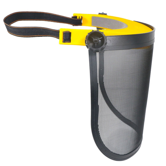 Full Face Protective Shield Strimming Trimming Chainsaw Garden Metal Mesh Visor (One Size, Adjustable Headband)