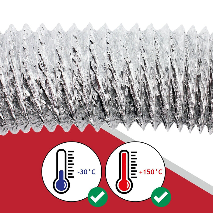 5m Aluminium Flexible Vent Hose Exhaust Pipe for Bush Tumble Dryer 4" / 100mm Diameter