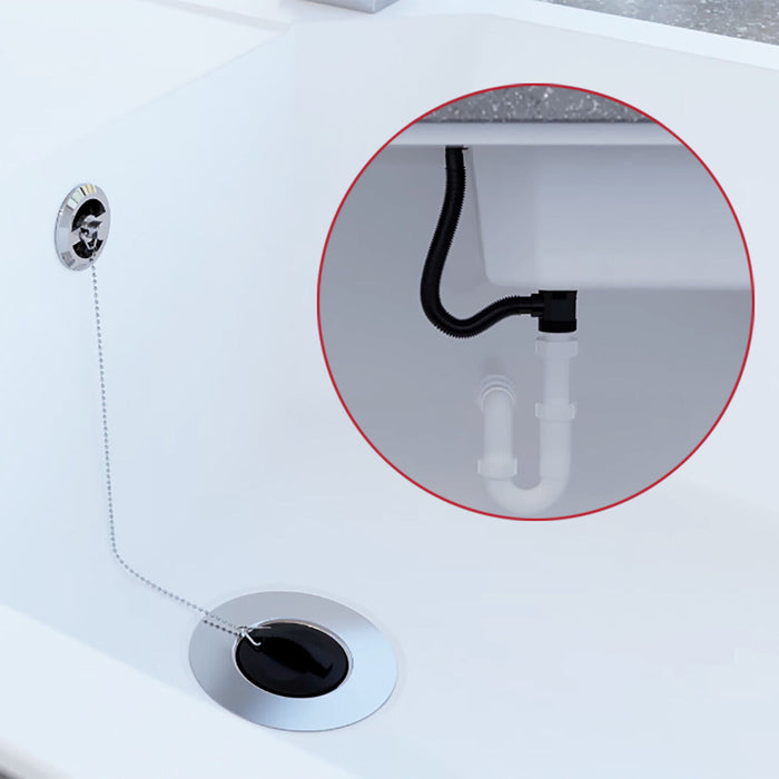 Sink Waste Combination Overflow Plug with Chain 40mm 1.5" (Round)