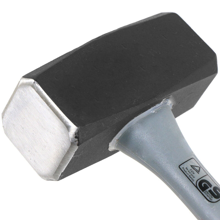 Lump Club Sledge Hammer Heavy Duty Fibreglass Shaft Hardened Steel Head TPR Comfort Grip Handle (4lb / 2kg)