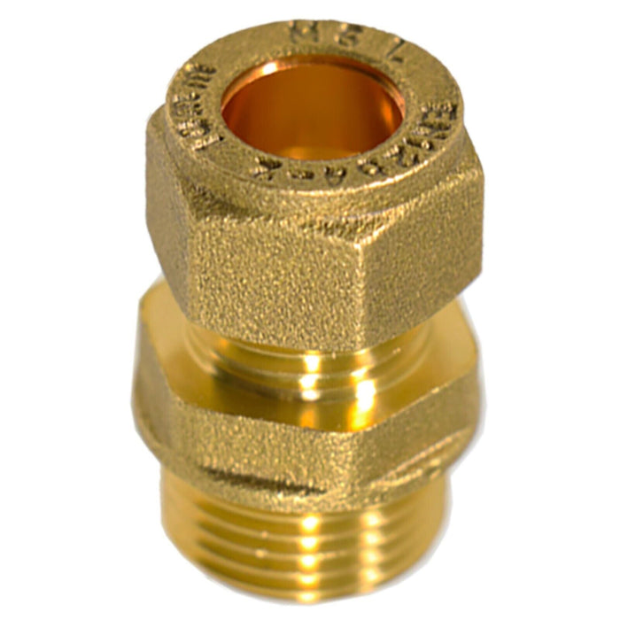Compression Connector 10mm x 3/8" BSP Male Straight Brass Pipe Coupler Adaptor Fitting (Pack of 4)