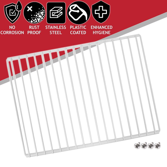 Large Fridge Shelf for ZANUSSI Adjustable White Plastic Coated Shelves (Pack of 2, 425mm - 670mm x 320mm)