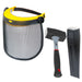 Log Splitter Safety Kit (Splitting Chisel Wedge + 4lb Lump Hammer + Mesh Visor Shield)