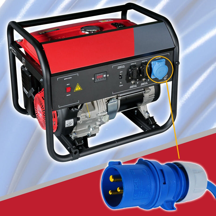 16A Extension Lead 14m 240V 1.5mm Extra Long Outdoor Construction Site Generator Power Cable (Blue)