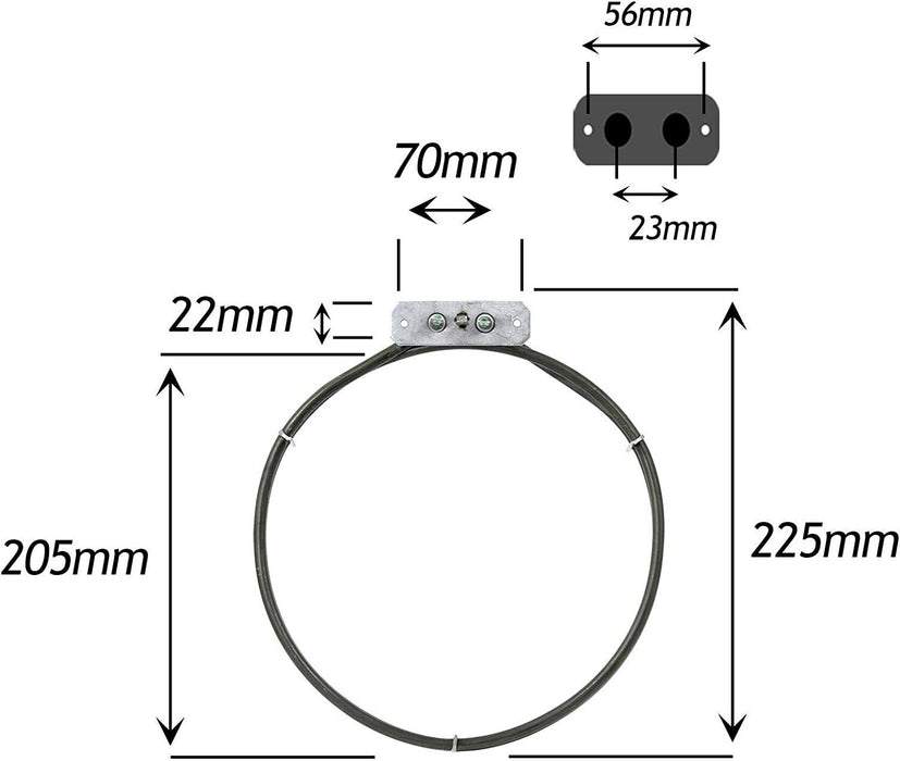 2 Turn Heater Heating Element for Leisure Fan Oven (1800w)