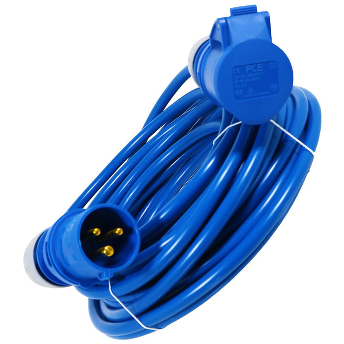 16A Extension Lead 14m 240V 1.5mm Extra Long Power Cable Cord 3-Pin 2P+E (Blue)