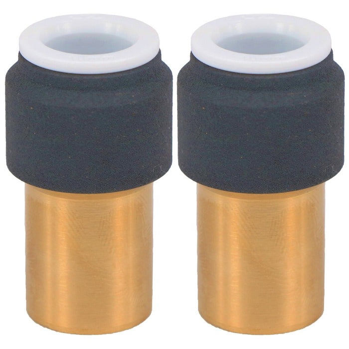 Radiator Valve 15mm x 10mm Anthracite Pushfit Reducing Straight Speed Fit Compression Stem Valves (Pack of 2)