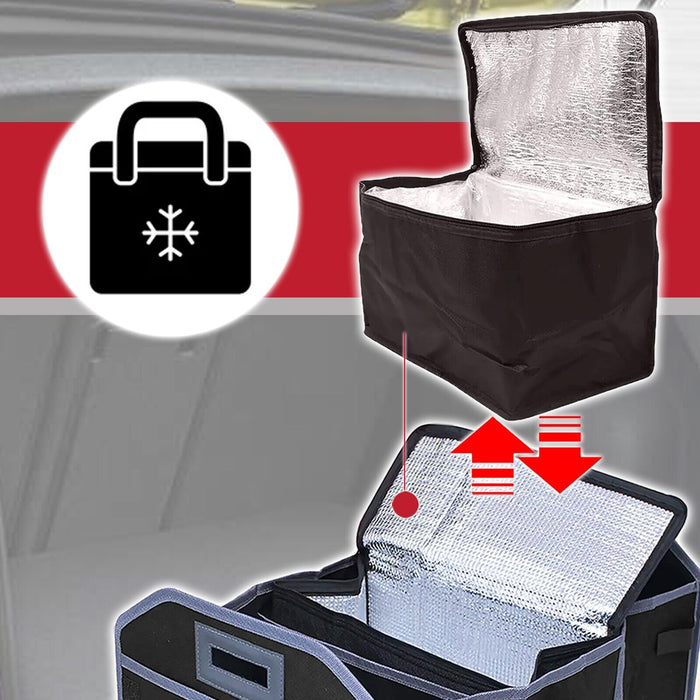 Car Boot Organiser Bag Removable Cooler Liner Collapsible Foldable Trunk Storage (550mm x 360mm x 300mm)