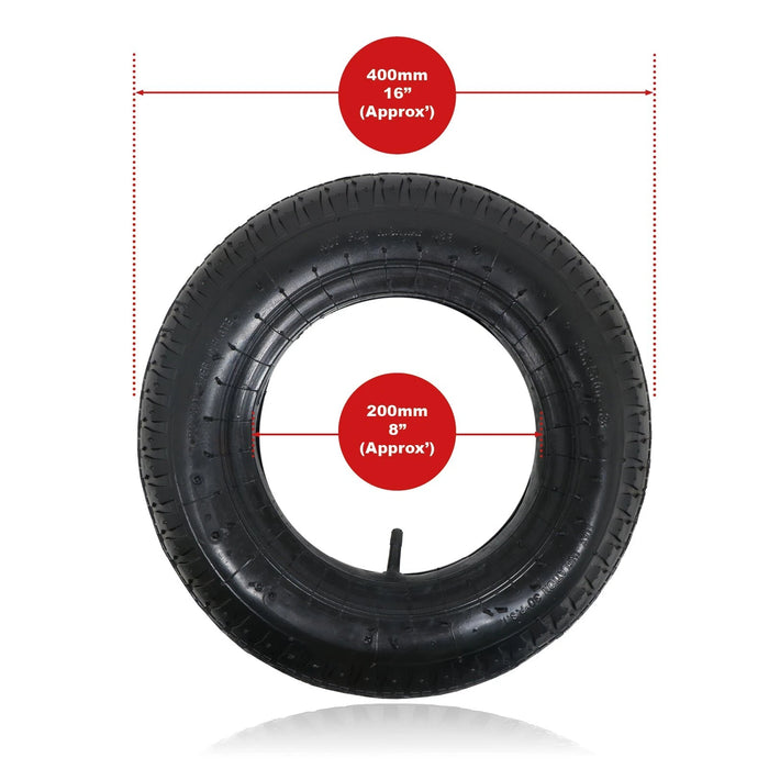 Wheelbarrow Wheel Inner Tube and Barrow Tyre 4.00 - 8 4.80-8 Innertube + Sealant