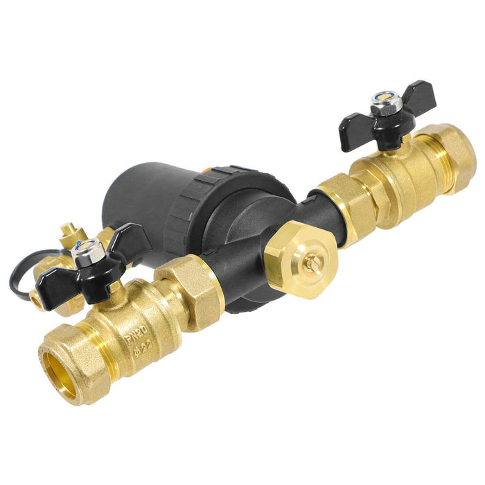 Boiler Filter 22mm Inline Magnetic Mini Central Heating Compression Pipe Valve