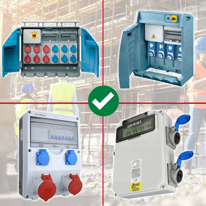 16A Extension Lead 14m 240V 1.5mm Extra Long Outdoor Construction Site Generator Power Cable (Blue)