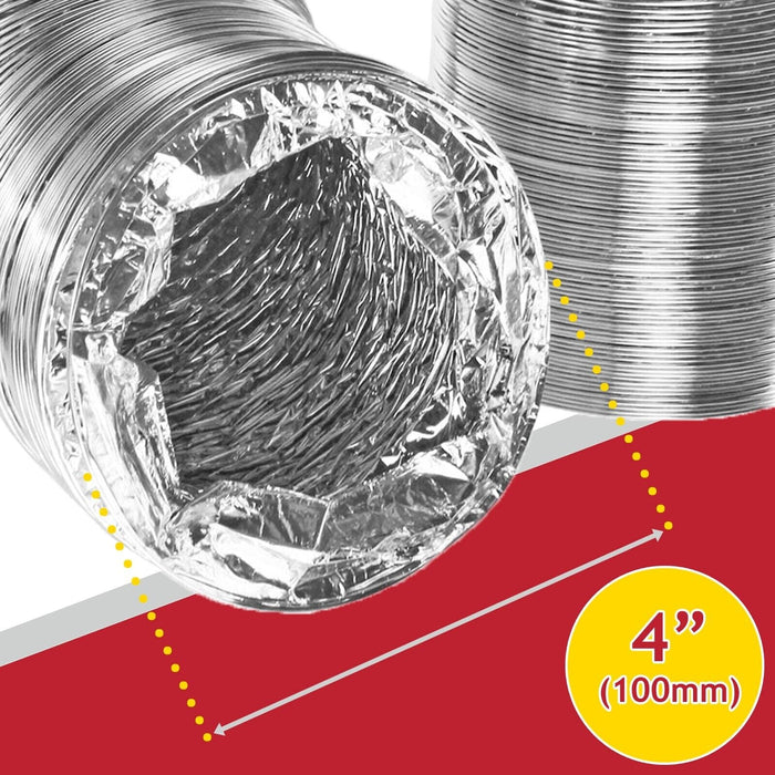 5m Aluminium Flexible Vent Hose Exhaust Pipe for Hotpoint Tumble Dryer 4" / 100mm Diameter