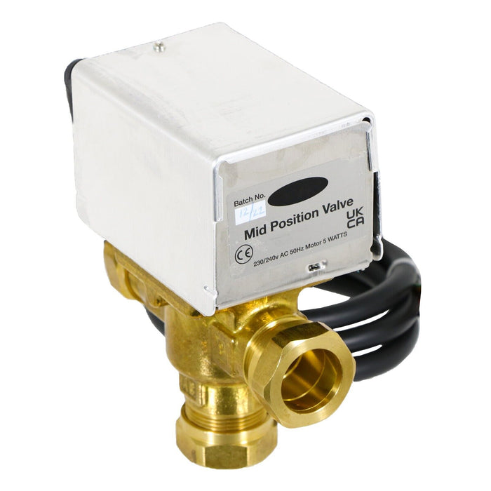 22mm Motorised 3 Port Mid Position Valve for Honeywell V4073A V4073A1039 fits Sunvic SDV2211 fits Siemens CMV322 ACL MA1/679-3