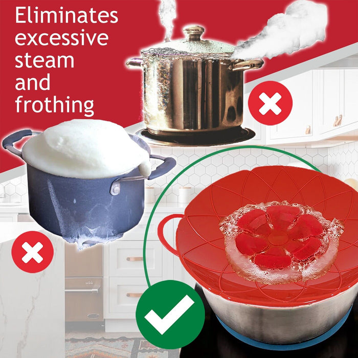Pan Lid Spill Stopper Silicone Saucepan Pot Steamer Cover Anti Boiling Overflow Guards (Pack of 4)