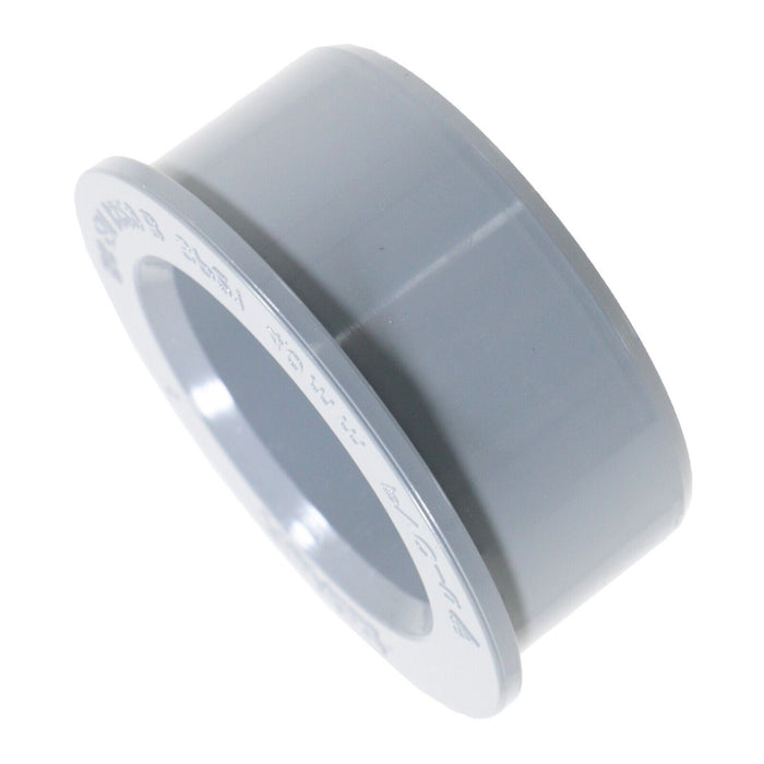 40mm Boss Adaptor Solvent Soil Stack Waste Pipe Reducer Push Fit Seal Ring (Grey)