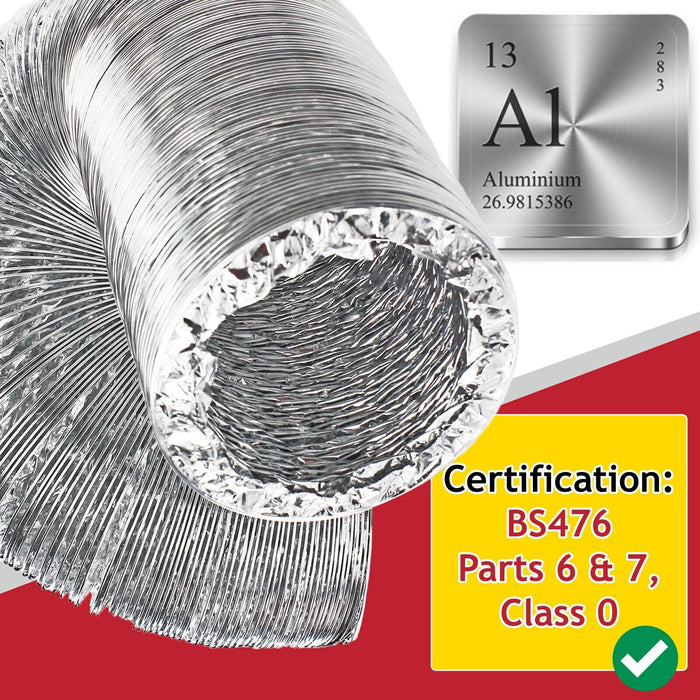 5m Aluminium Flexible Vent Hose Exhaust Pipe for Hotpoint Tumble Dryer 4" / 100mm Diameter