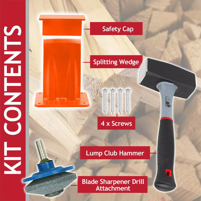 Kindling Splitter Lump Hammer Blade Sharpener Chisel Log Wood Splitting Kit
