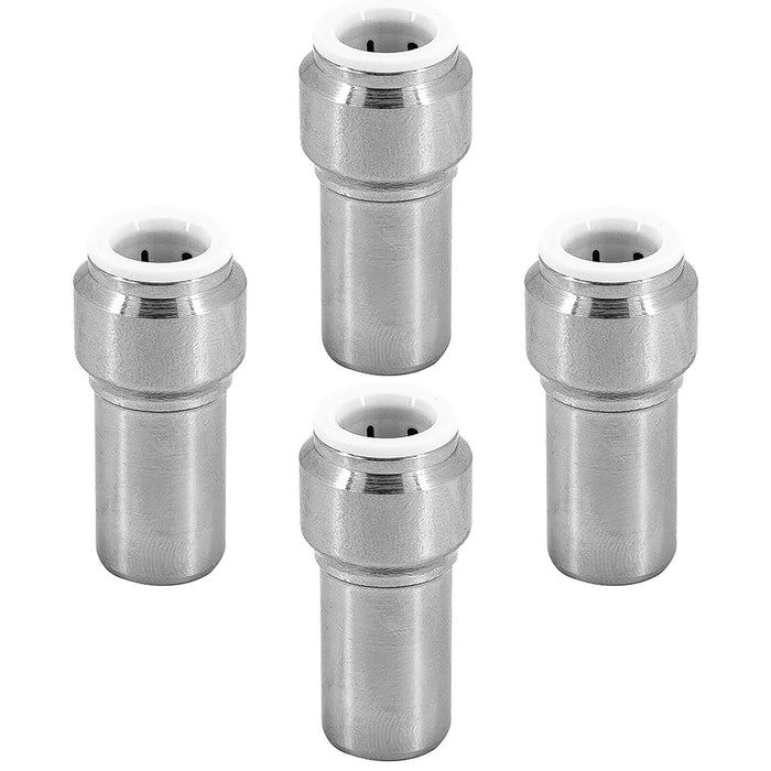 Radiator Valve 15mm x 10mm Pushfit Chrome Speed Fit Reducing Straight Compression Stem (Pack of 4)