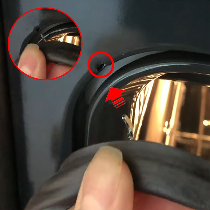 Main Rubber Door Seal with Corner Fixing Clips + Sealing Glue for Cooke & Lewis Oven Cookers (445mm x 350mm)