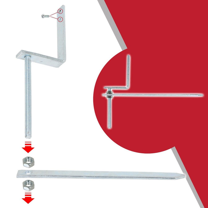 Gutter Rise & Fall Bracket Universal Galvanised Steel Adjustable Fascia Support Kit (Pack of 5)