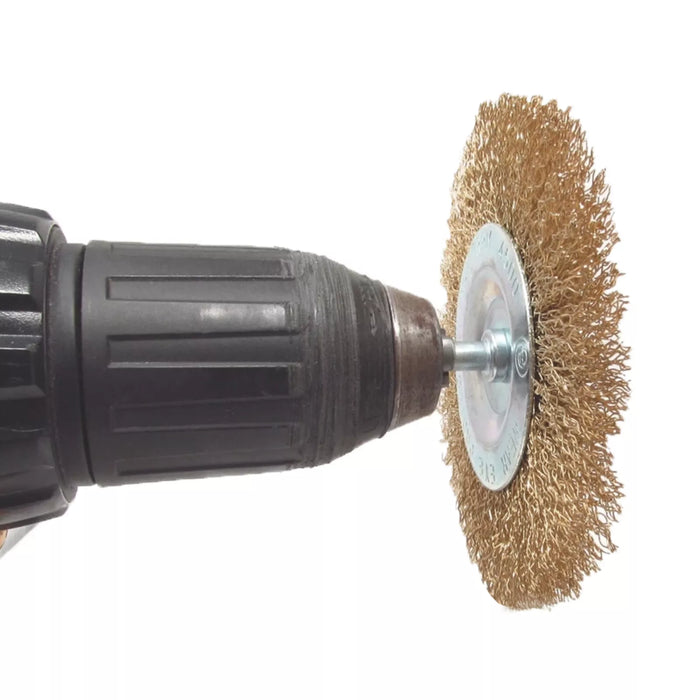 Wire Brush Brass Drill Wheel Set 1/4" 6mm + Cleaning & Polishing Kit 20 Pces