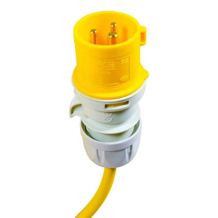 16A Extension Lead 14m 110V 1.5mm Extra Long Power Cable Cord 3-Pin 2P+E (Yellow)