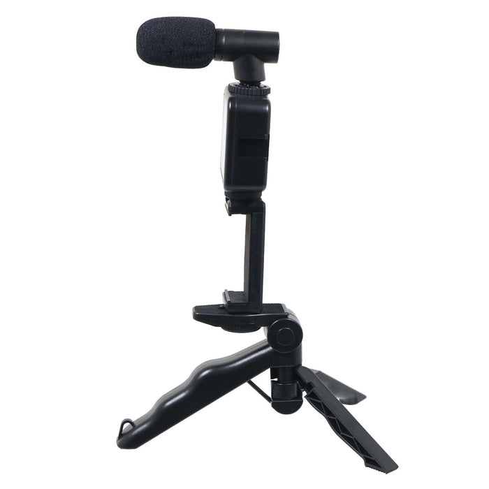 Phone Video Making Kit LED Light Box Mount Adjustable Tripod Microphone Vlogging Set