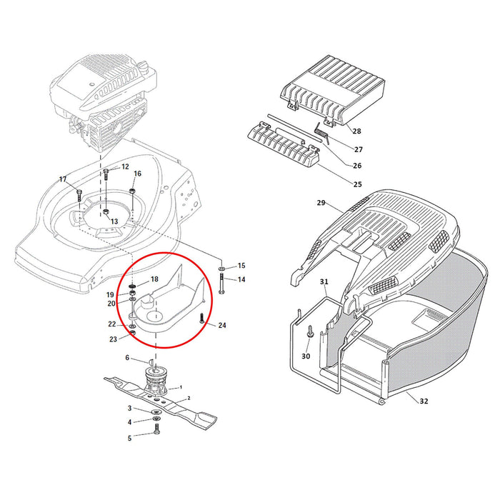 Mac Allister Lawnmower Belt Guard MC484SP Petrol Mower Cover 322060212/0 Genuine