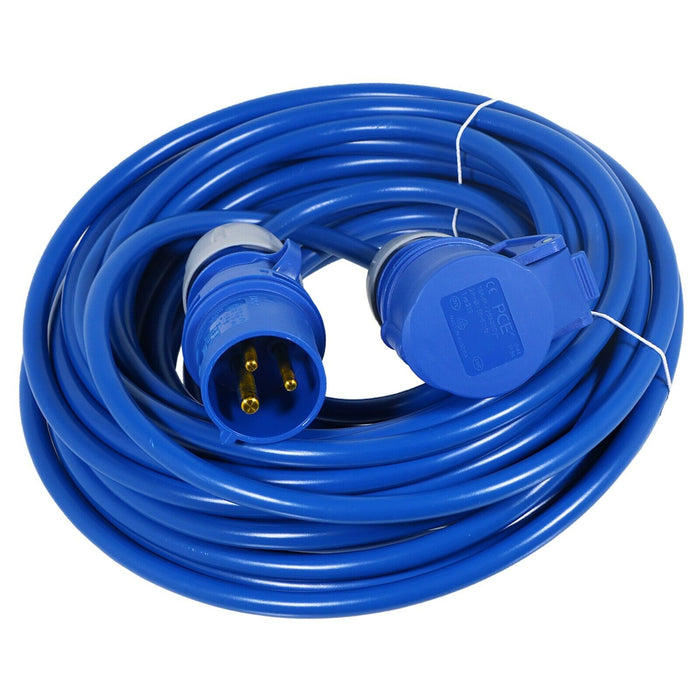 16A Extension Lead 14m 240V 1.5mm Extra Long Power Cable Cord 3-Pin 2P+E (Blue)