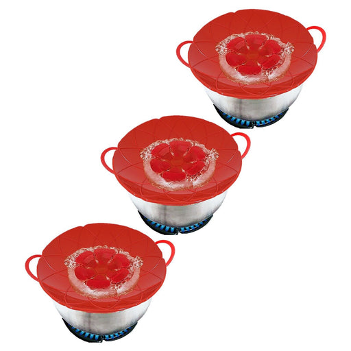 Pan Lid Spill Stopper Silicone Saucepan Pot Steamer Cover Anti Boiling Overflow Guards (Pack of 3)