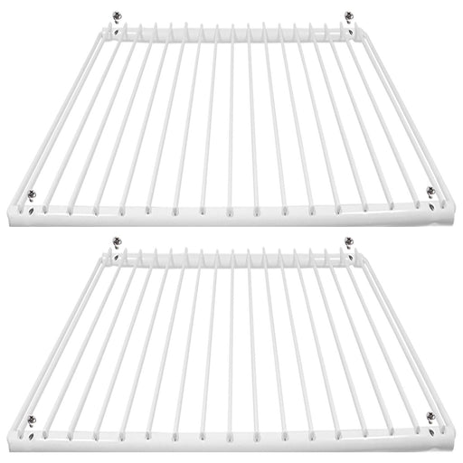 Large Fridge Shelf for ZANUSSI Adjustable White Plastic Coated Shelves (Pack of 2, 425mm - 670mm x 320mm)