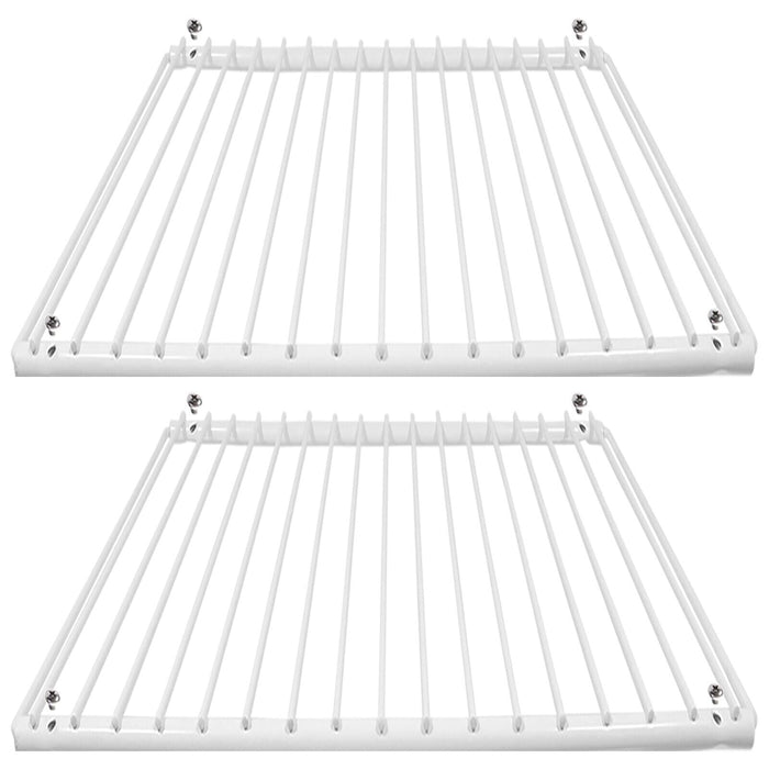 Large Fridge Shelf for DOMETIC Adjustable White Plastic Coated Shelves (Pack of 2, 425mm - 670mm x 320mm)