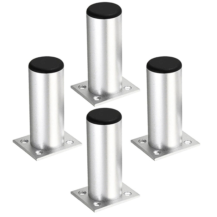 Universal Adjustable Furniture Feet 4.5" Silver Sofa Cabinet Bed Chair Riser Legs (Pack of 4)