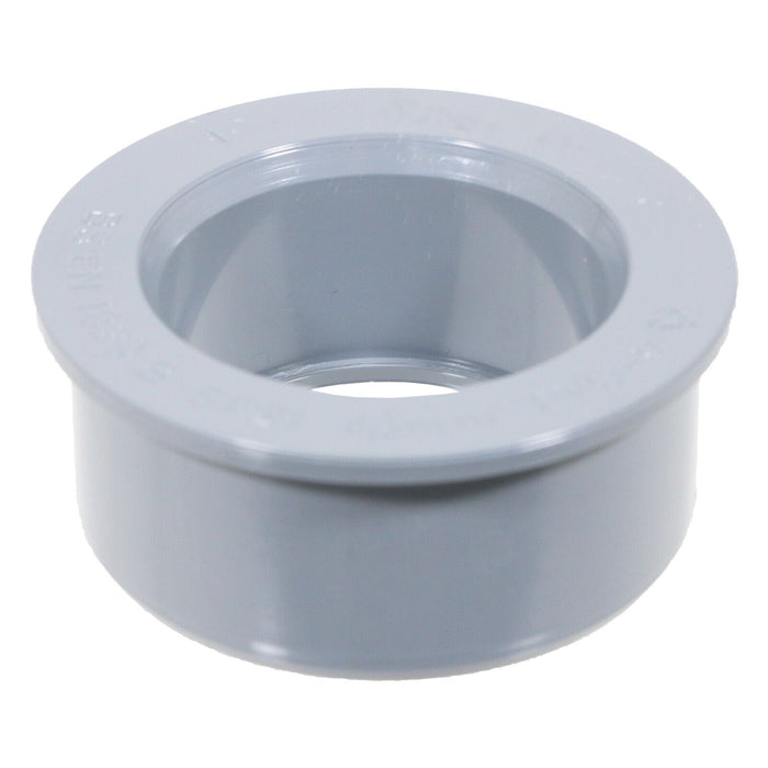 40mm Boss Adaptor Solvent Soil Stack Waste Pipe Reducer Push Fit Seal Ring (Grey)