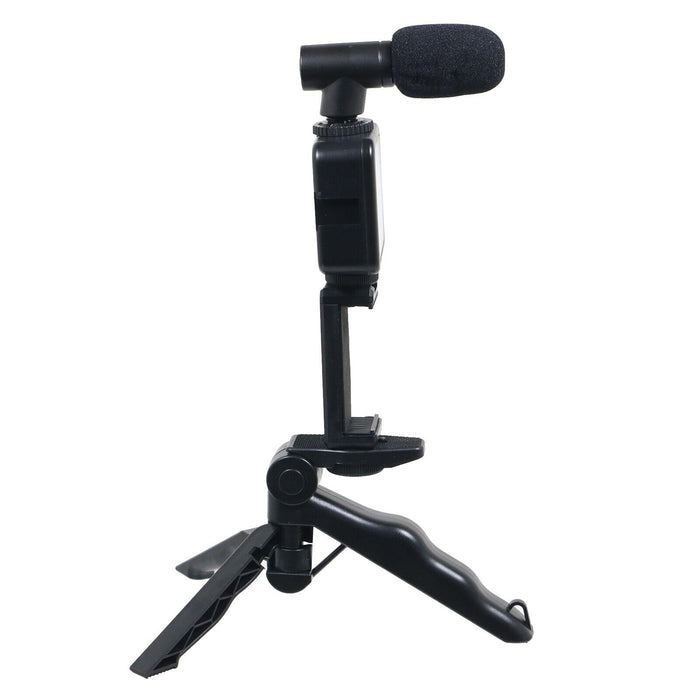 Phone Video Making Kit LED Light Box Mount Adjustable Tripod Microphone Vlogging Set